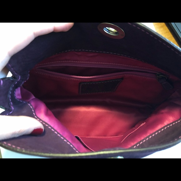 Vintage Coach Deep Plum Suede Hobo Bag - Picture 7 of 7